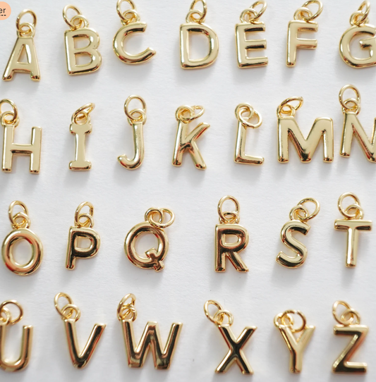 gold initial charms