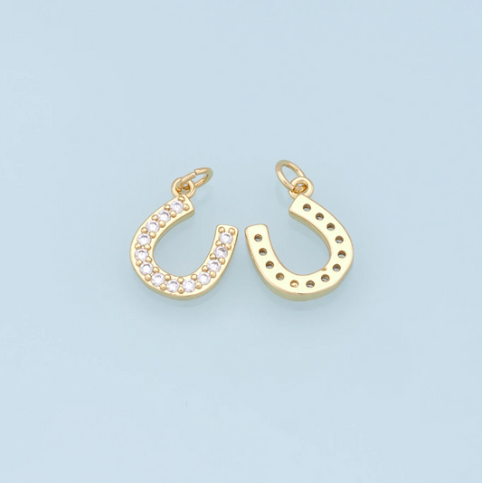 gemstone horseshoe charm