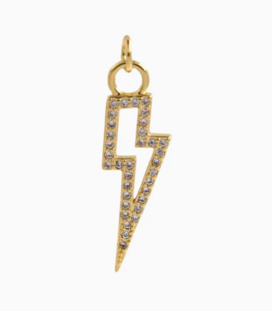 gemstone lighting bolt charm