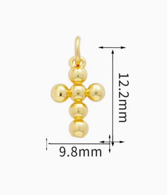 mini beaded cross charm