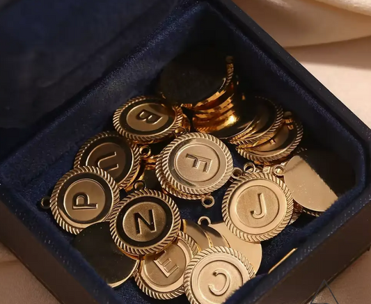 round coin initial charm