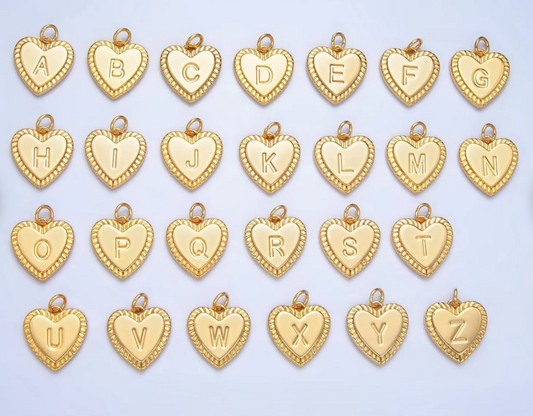 heart initial charm
