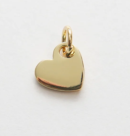 mini flat gold heart charm