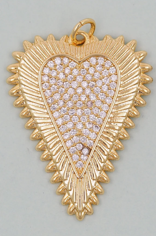 double heart spike charm