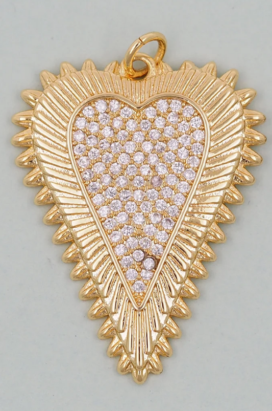 double heart spike charm