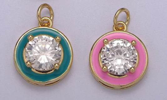 enamel diamond charm