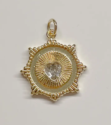sunburst heart charm