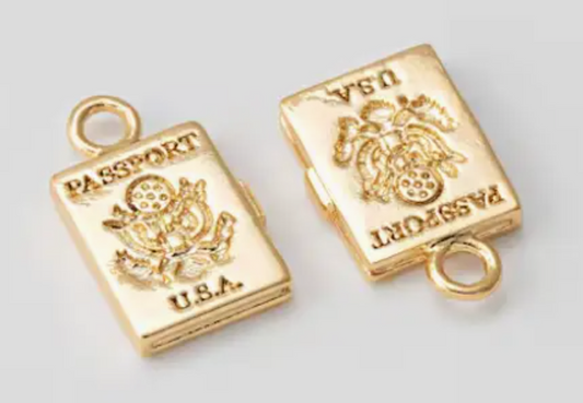tiny passport charm