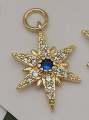 navy north star charm