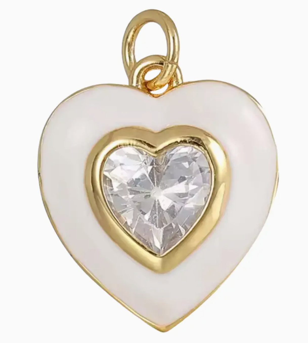 mini pave heart charm