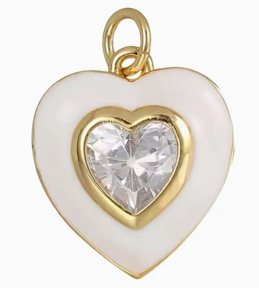 mini pave heart charm