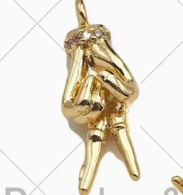 peace hand sign charm