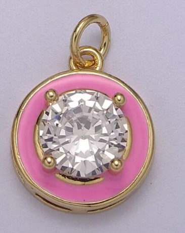 enamel diamond charm