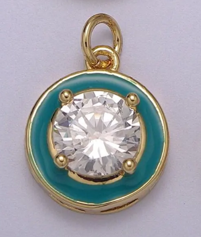 enamel diamond charm