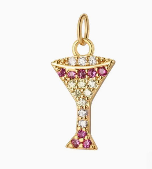 pink cocktail charm