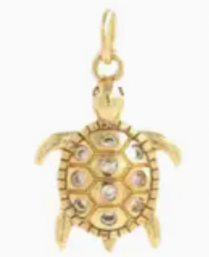 gold mini turtle charm