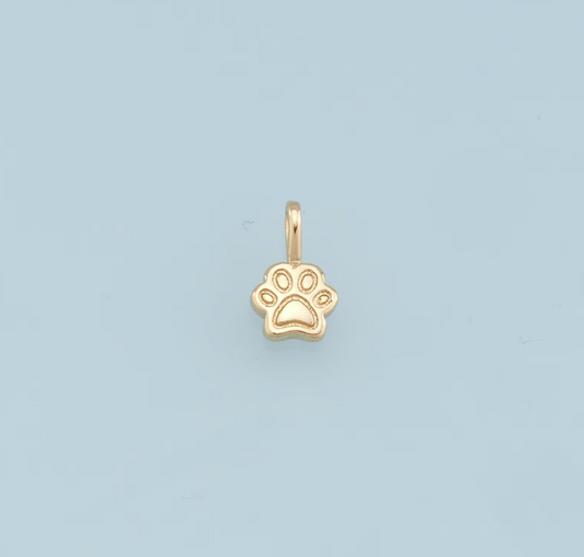 tiny gold paw charm