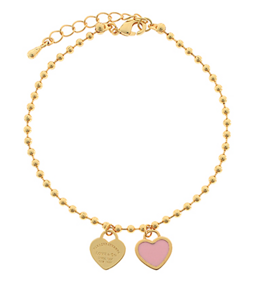 heart charm beaded bracelet