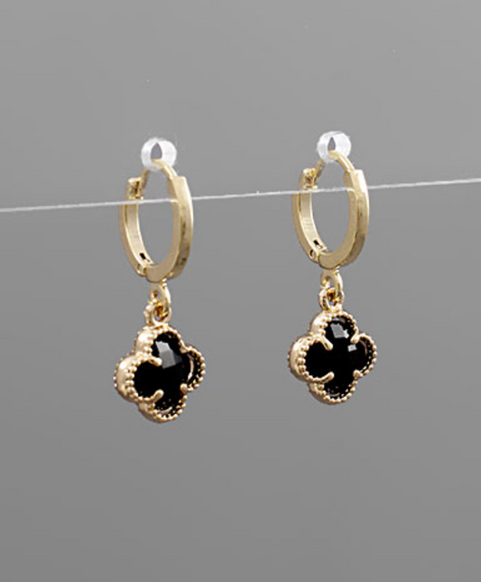 clover dangle hoops