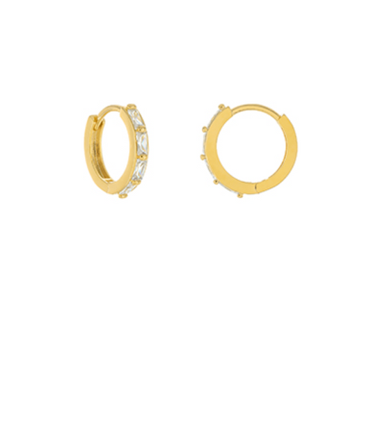 diamond huggie hoops