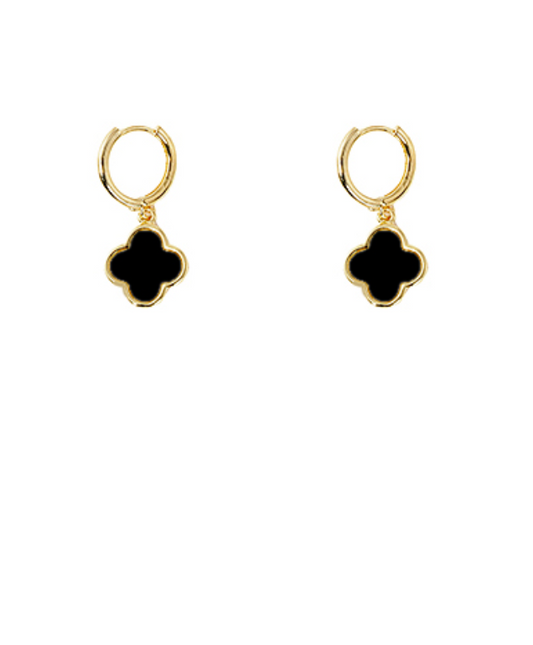 clover dangle hoops