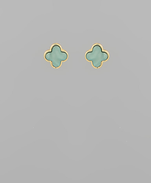 gold clover studs