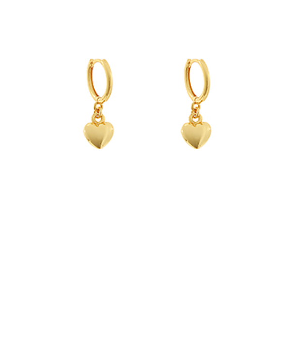 heart dangle hoops