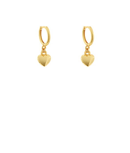 heart dangle hoops