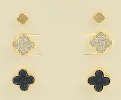 multi clover earrings