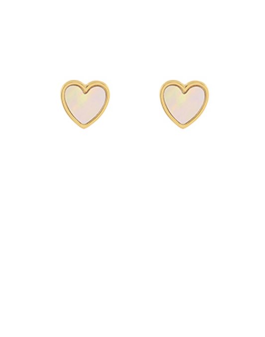 pearl heart studs