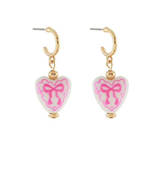 bow heart hoops