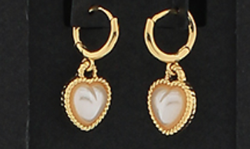 pearl heart dangle earring