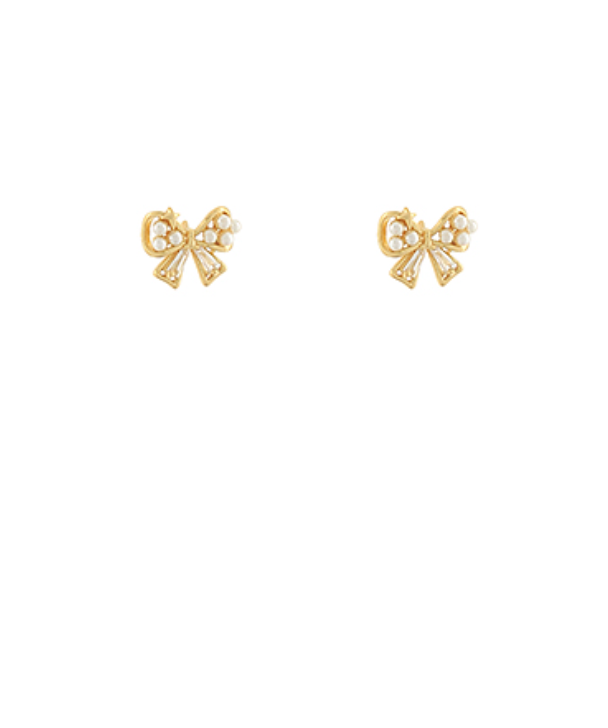pearl bow earrings