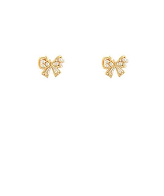 pearl bow earrings