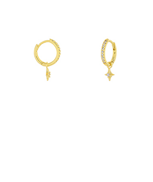 starburst dangle hoops