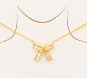 crystal bow necklace
