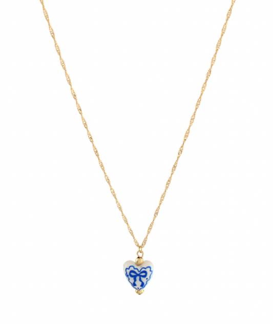 bow heart necklace