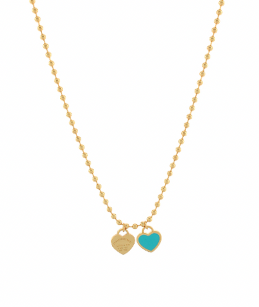 heart charm beaded necklace
