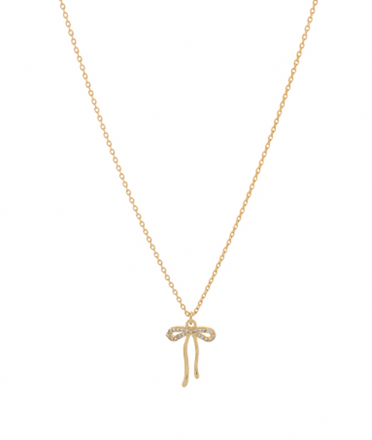 crystal bow necklace