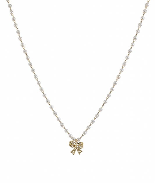 pearl bow necklace