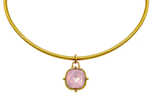 square pendent choker necklace