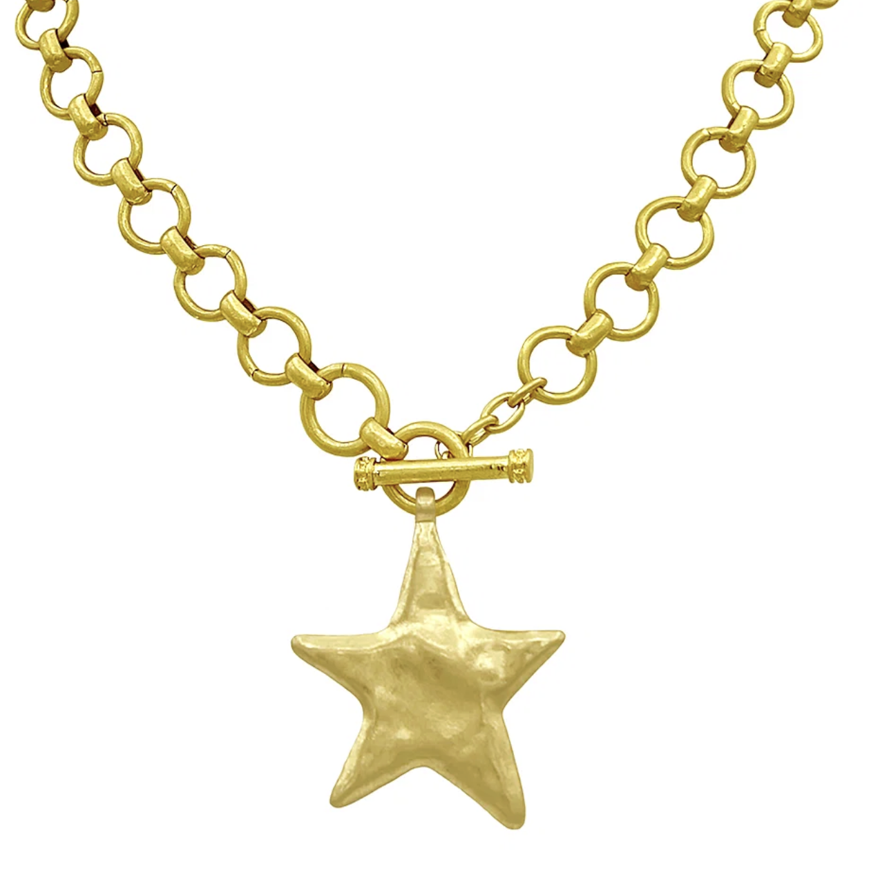 hammered star necklace