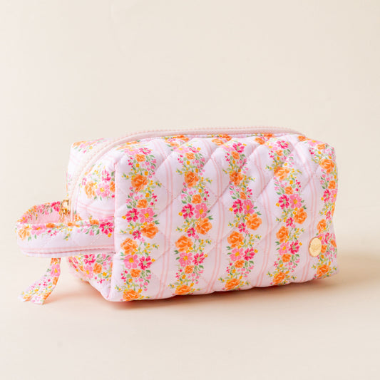 petal pink quilted pouch