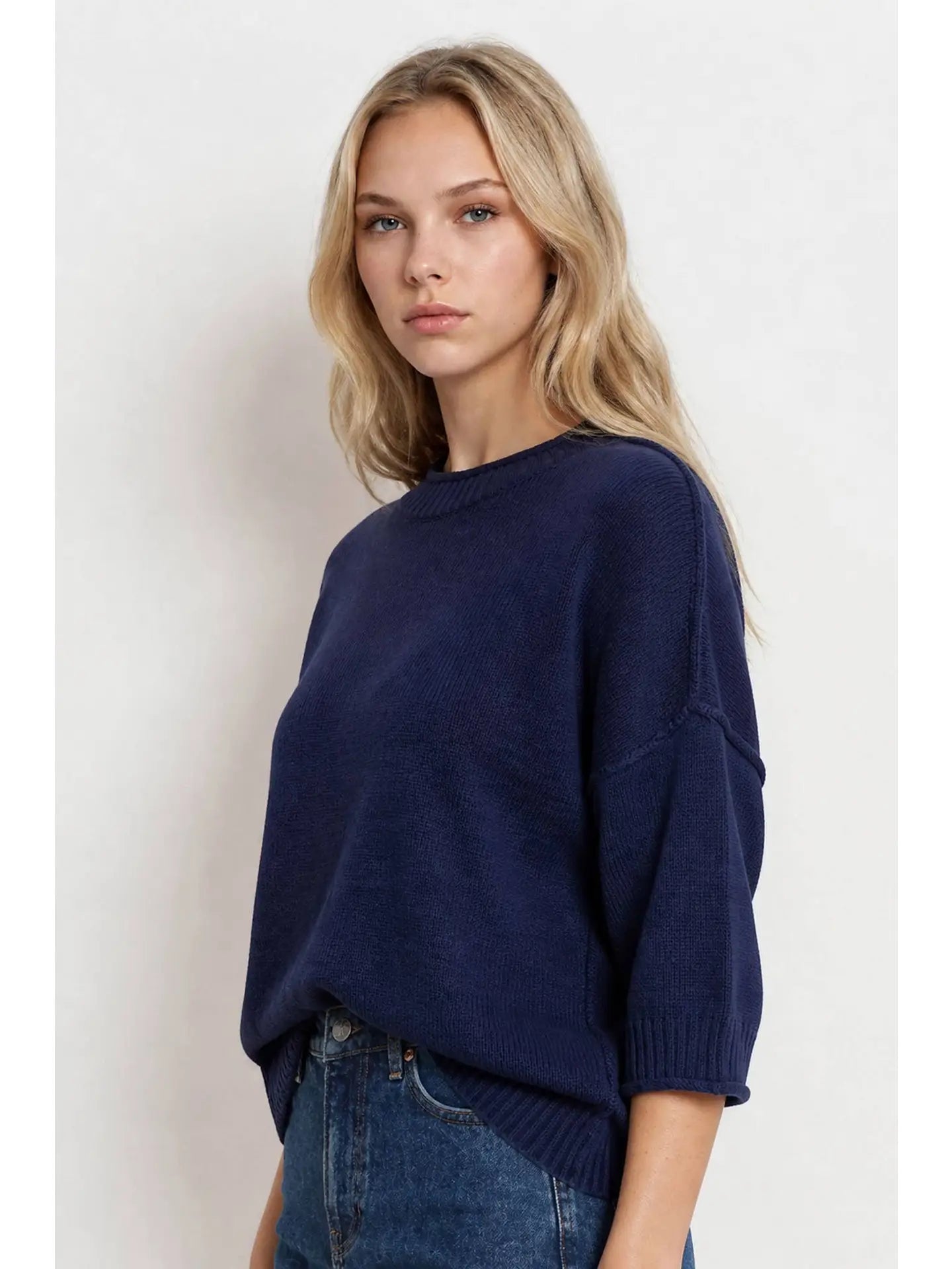 mary cropped sleeve sweater