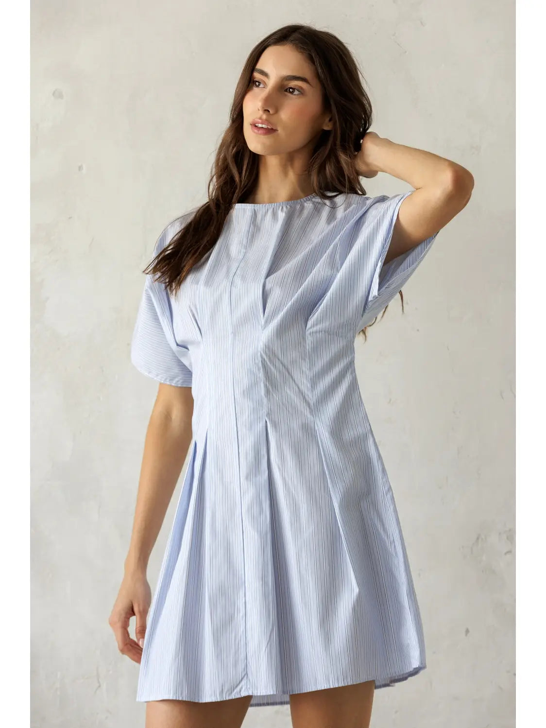 elisa pinstriped mini dress