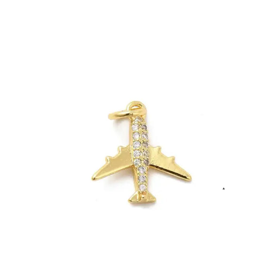 pave airplane charm