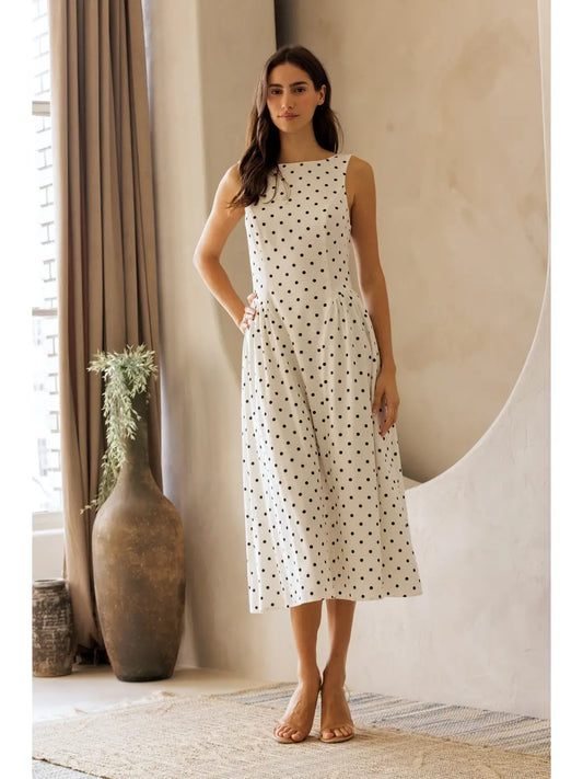 parisian polka dot midi