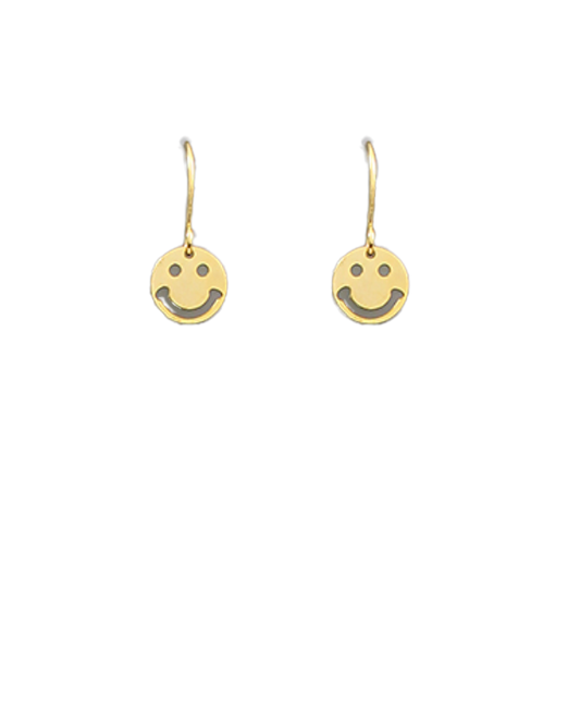 brass smiley face earrings