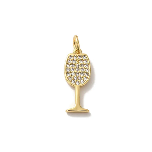 mini wine glass charm