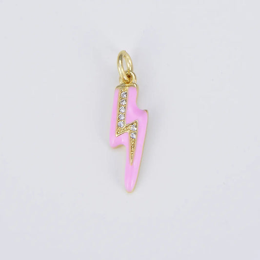 enamel lighting bolt charm